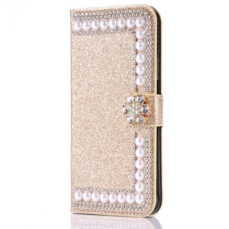 Factory Price Glitter Smart Flip Leather Pu Mobile Phone Case Cover For Girls For Iphone X