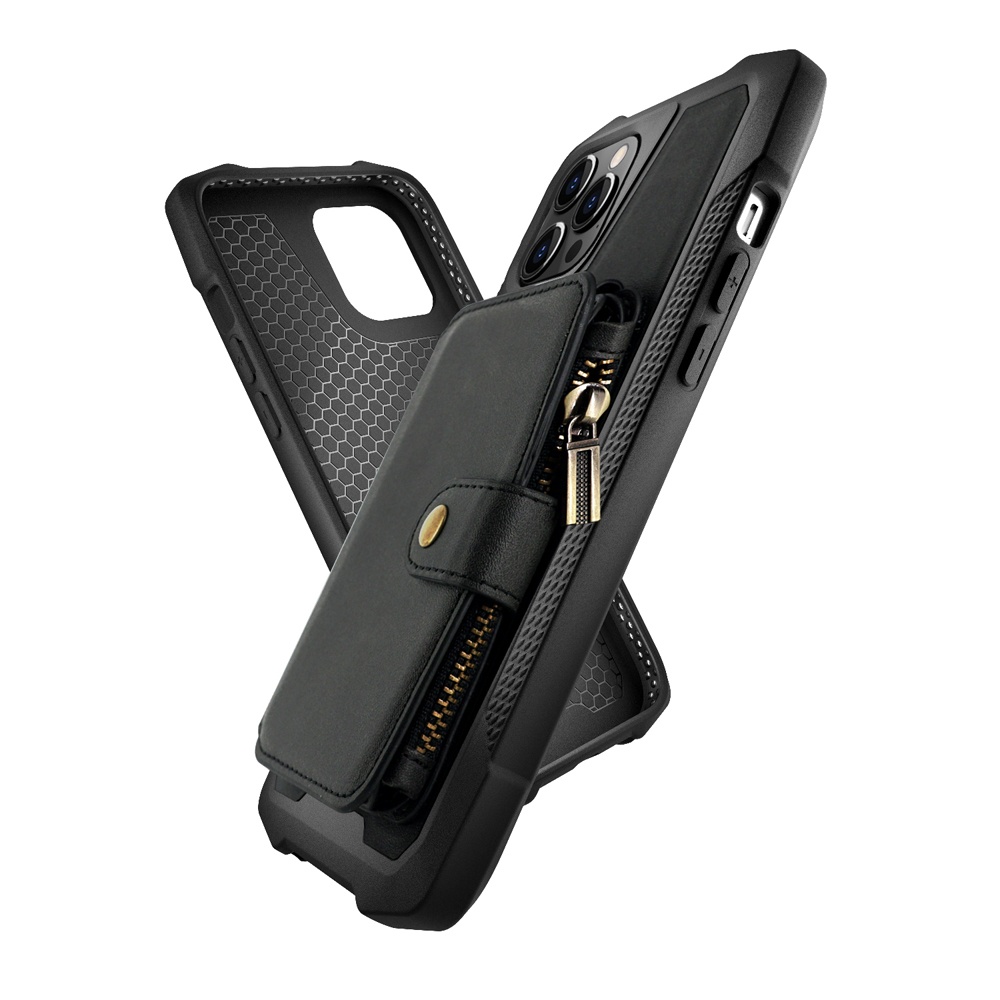 Zipper wallet PU leather phone case with many pockets for i13 OEM accepted