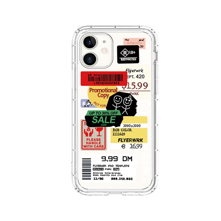 Cartoon design fashion brand clear phone case bumper for iphone 12