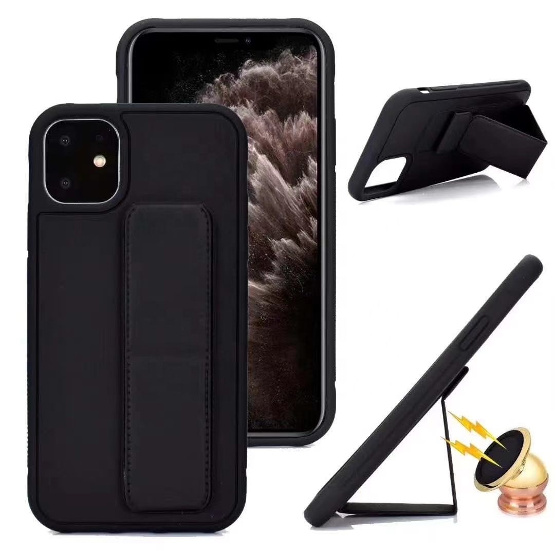 Slim Holder Stand Magnetic Bracket Case PU leather Phone Case for iPhone 11 Pro Max XS MAX XR X 8p 7p 6p