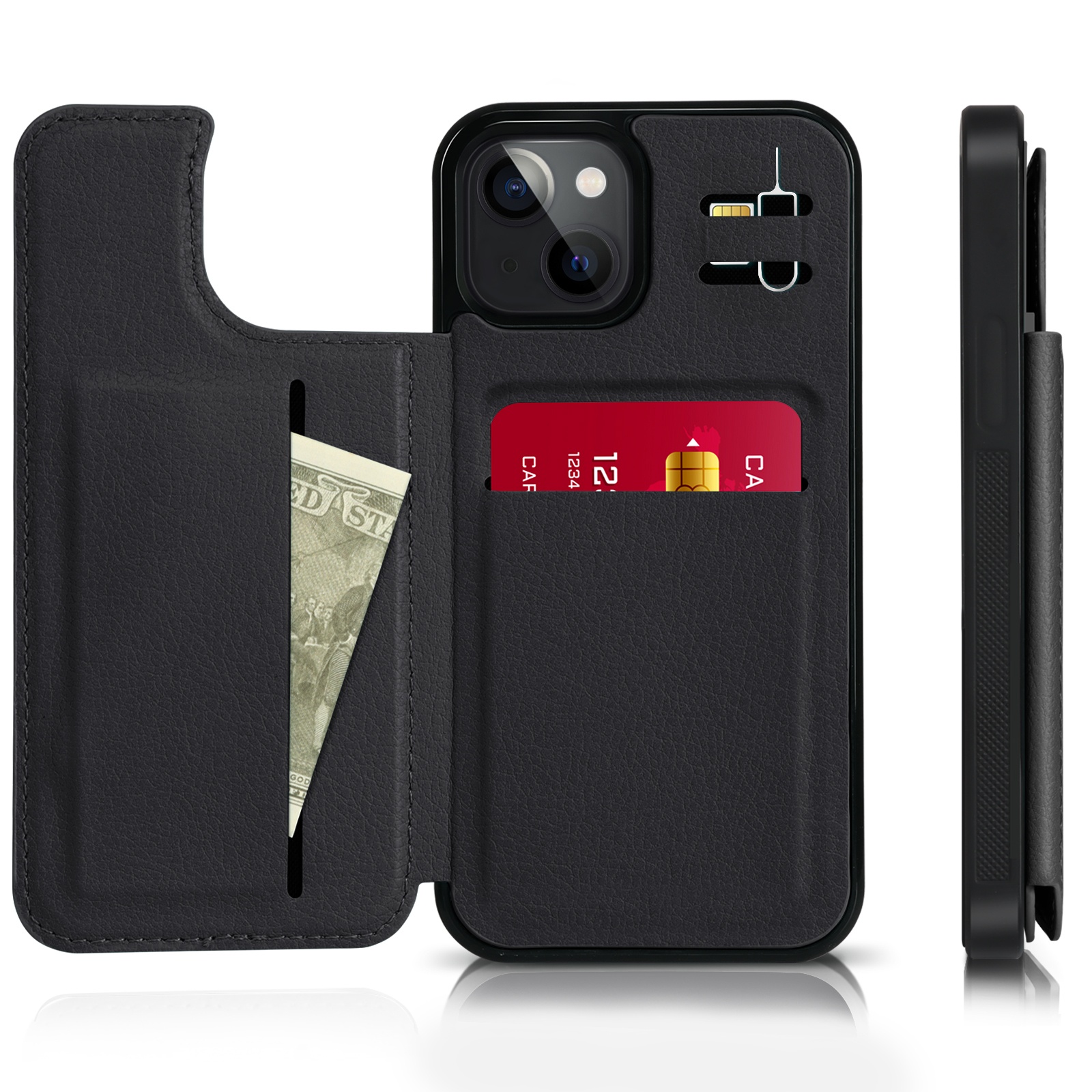 New Design Luxury Mobile Phone Flip Wallet Case Cover with Credit Card Holder for iPhone 13 Wallet Case
