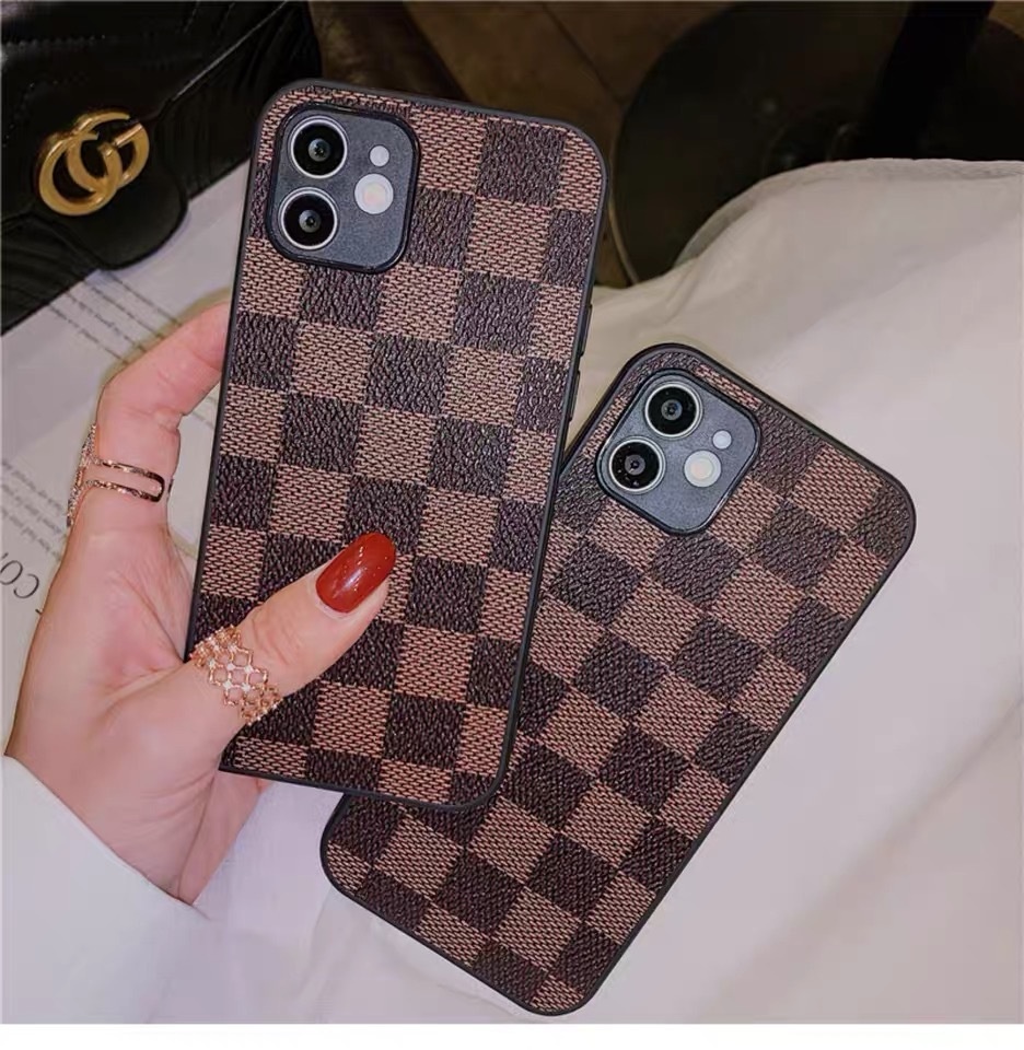 New Designer Phone Case Pu Leathe Rsquare Patterns Tide Brand Phone Case For Iphone X Xs Max 13 Case For Iphone 12Phone Cover