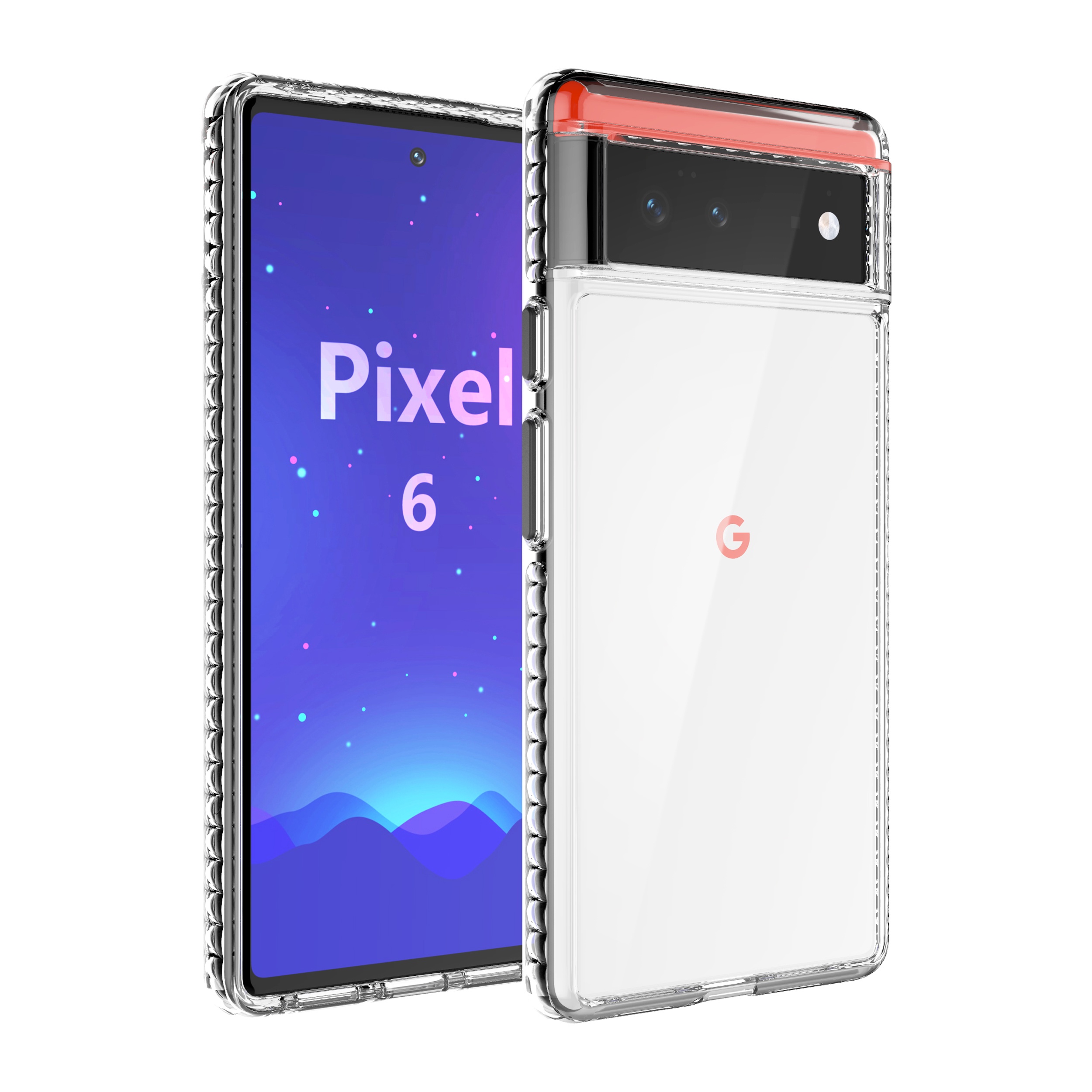 2021 separate buttons hard PC back cover crystal clear TPU drop protection mobile phone case for Google Pixel 6