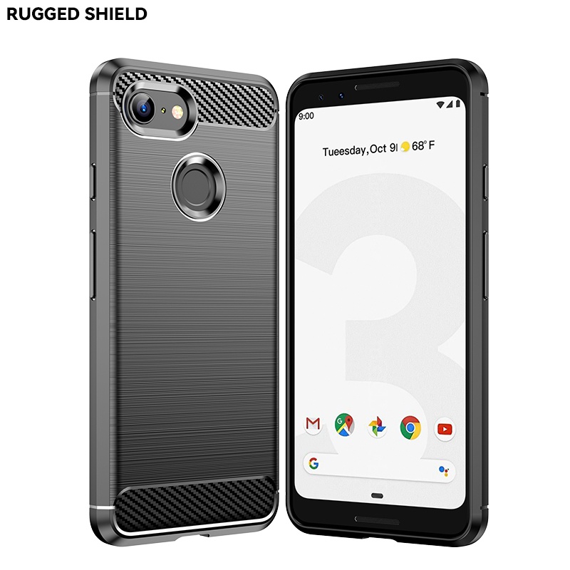 2021 Fashio Carbon Fiber Tpu Shockproof Soft Silicone Mobile Cell Phone Case Back Cover Accessories For Pixel 3