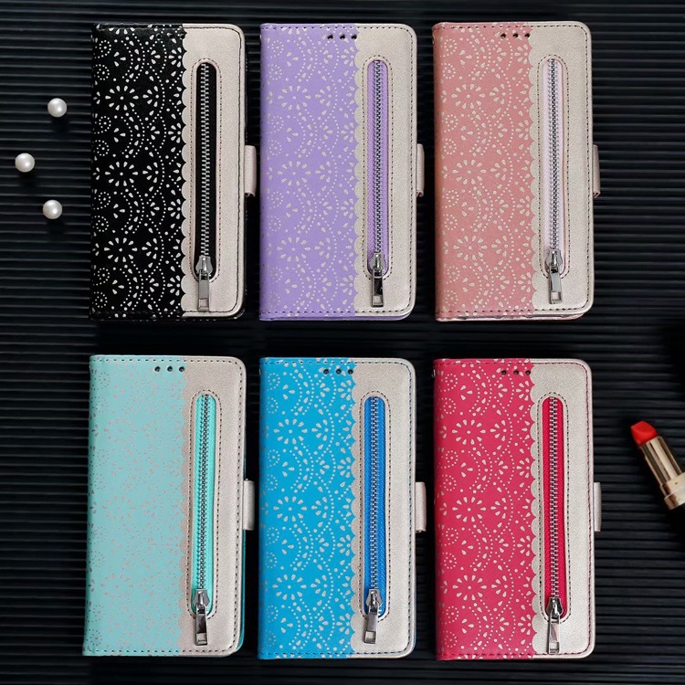 Fashion luxury new bud silk design zipper wallet handbag style pu leather phone flip cover for samsung galaxy a10 / m10 case