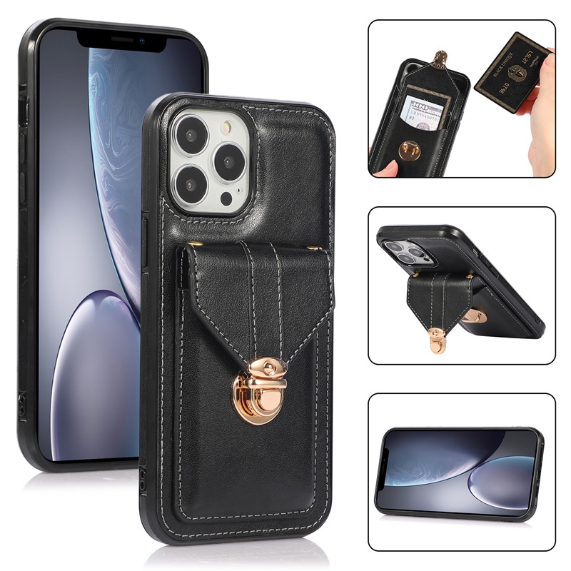 Luxury pu phone case leather wallet for Samsung S21 ultra NOTE 10 NOTE 20 ULTRA  wallet phone case with strap