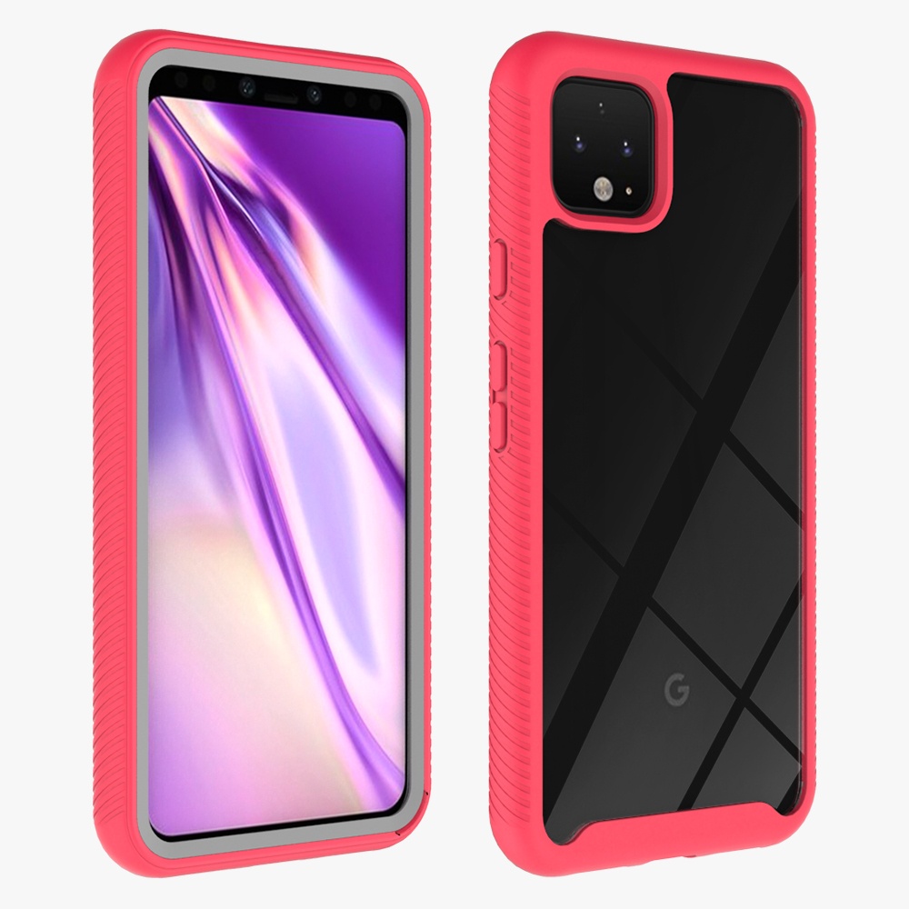 skidproof 2 in 1 transparent full cover for Google Pixel 4 XL protection case