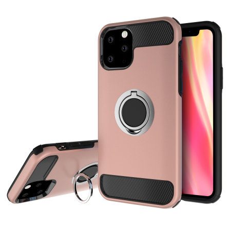 Olixar ArmaRing iPhone 11 Pro Max Finger Loop Tough Case - Rose Gold