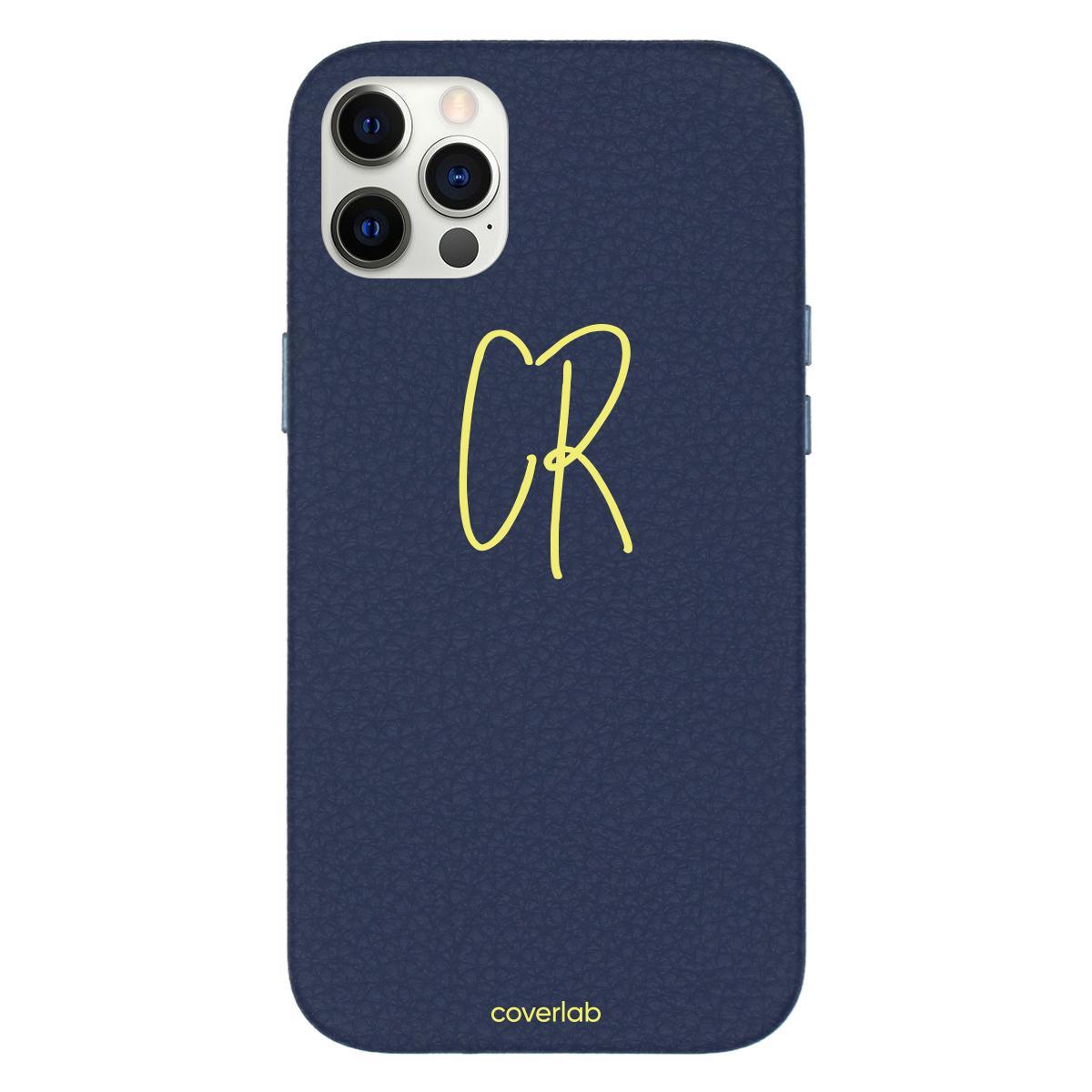 CURSIVE INITIALS PERSONALISED LEATHER IPHONE CASE