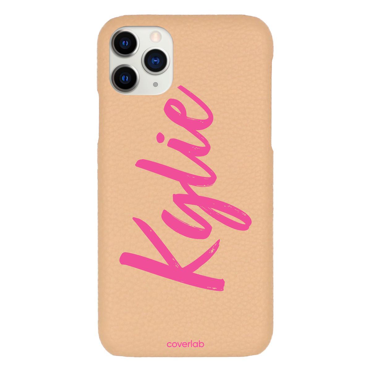 CURSIVE NAME PERSONALISED LEATHER IPHONE CASE