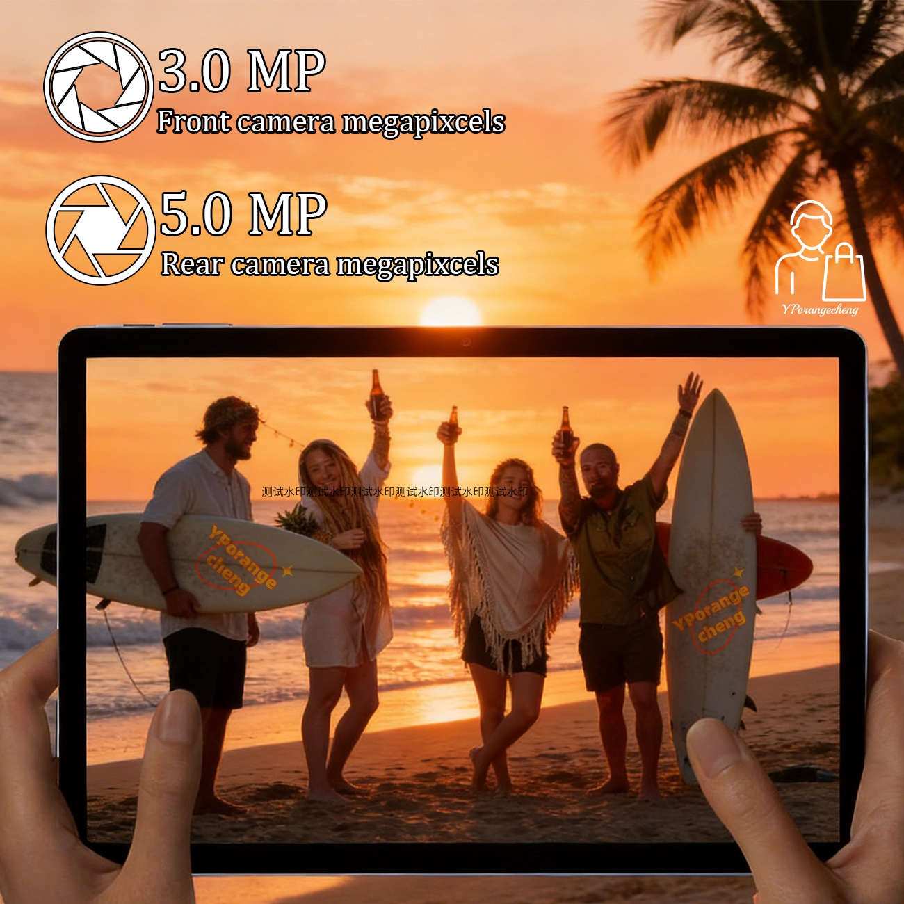 YPORANGE New Android Tablet 10.1 Inch Octa Core MTK Android 12 1280x800 IPS 3GB RAM 64GB ROM WiFi GSM USB-C Business Keyboard